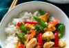 Wok de blanc de poulet aux légumes