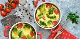 Clafoutis de brocoli et tomate