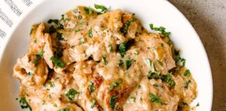 Escalopes de poulet à la sauce moutarde