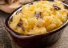 Gratin de pâtes poireaux champignons et poulet