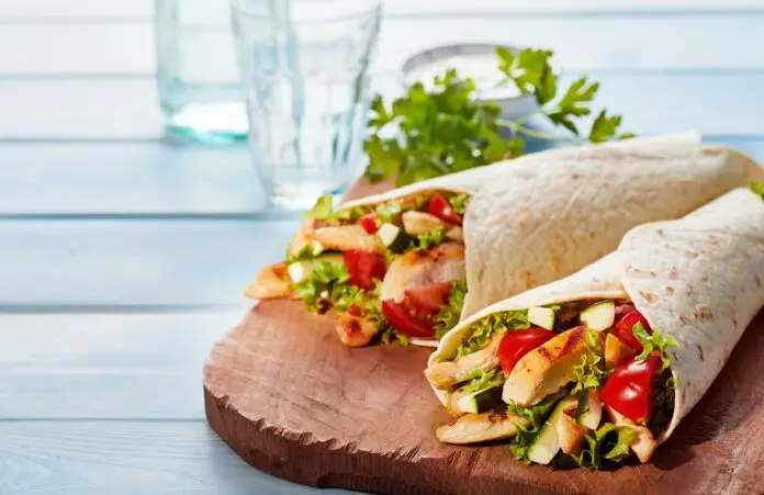 Wraps de poulet et légumes