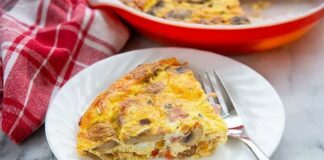 Quiche au jambon et champignons sans pâte