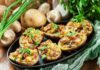 Pommes de terre farcies aux champignons et jambon