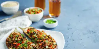 Aubergines au thon et légumes