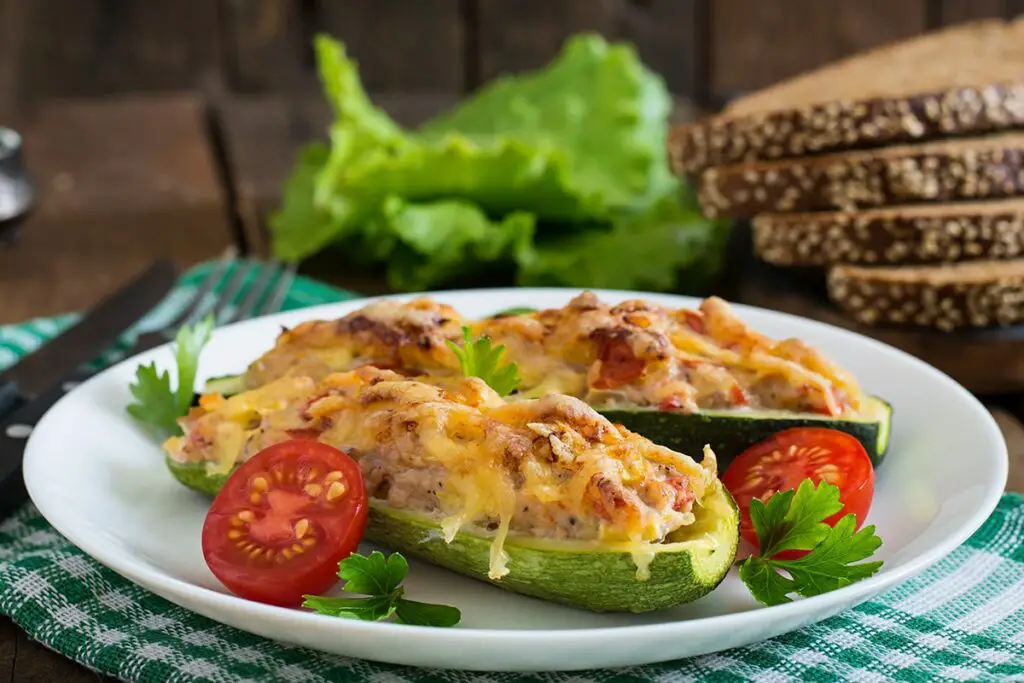 Courgette farcie au poulet