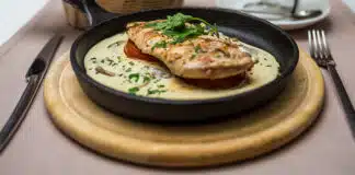 Escalopes de poulet au skyr et champignons