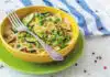 Farfalles aux courgettes, petits pois et jambon
