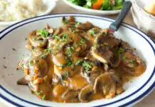 Poulet à la sauce aux champignons