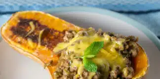 Butternut farcie au chèvre et viande hachée