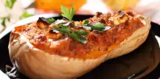 Butternut farcie aux lardons et fromage