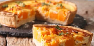 Tarte salée au potiron, oignon et fromage