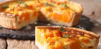 Tarte salée au potiron, oignon et fromage