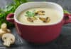 Velouté d'oignons et champignons rôtis