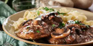 Poulet à la crème de champignons
