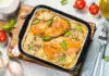 Poulet au champignon et à la crème de moutarde