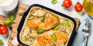 Poulet au champignon et à la crème de moutarde