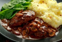 Steak de boeuf à la sauce aux champignons