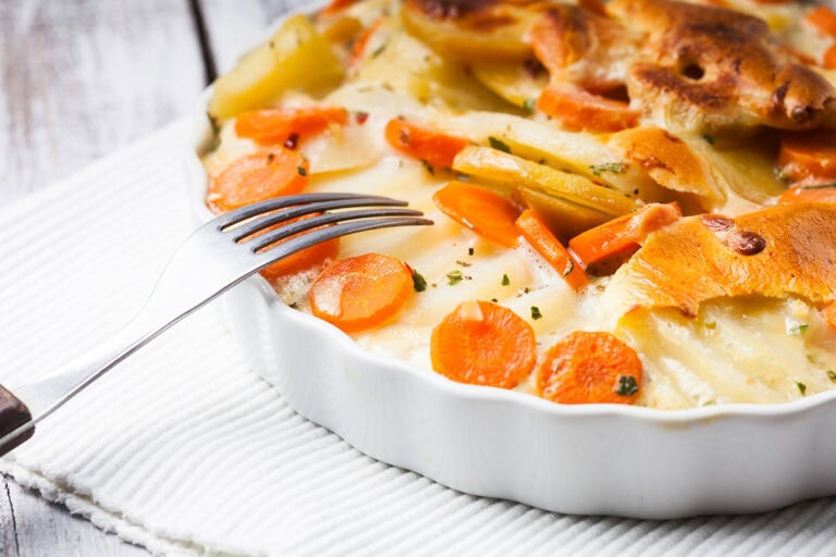 Recette du jour : gratin de pomme de terre et carotte - Recettes légères