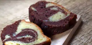 Gâteau marbré chocolat vanille