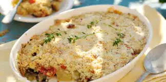 Crumble de courgette jambon et fromage frais