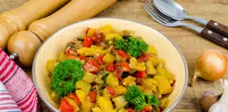 Poêlée rapide de courgette, poivron et pomme de terre