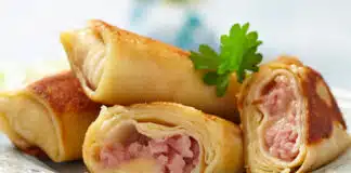 roulés de crêpes au jambon et fromage frais