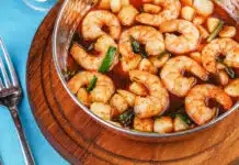 Crevettes à la sauce aux champignons au Thermomix
