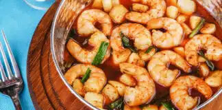Crevettes à la sauce aux champignons au Thermomix