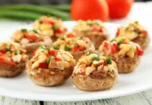 Champignons farcis aux légumes d'hiver et de viande hachée