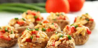 Champignons farcis aux légumes d'hiver et de viande hachée