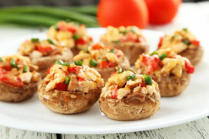 Champignons farcis aux légumes d'hiver et de viande hachée