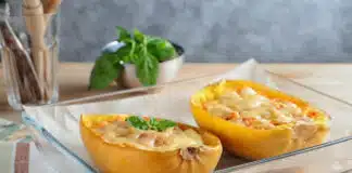 Courge spaghetti façon carbonara