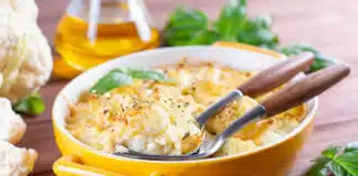 Gratin de chou-fleur aux lardons et au comté