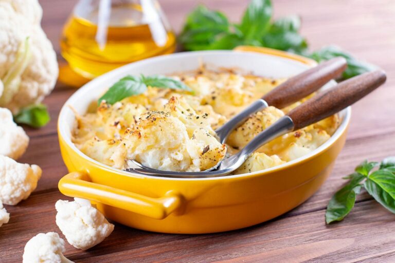 Gratin de chou-fleur lardons et comté