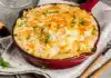 Purée de potiron et pommes de terre gratinées