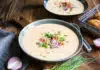 Velouté de pommes de terre au bacon et au cheddar