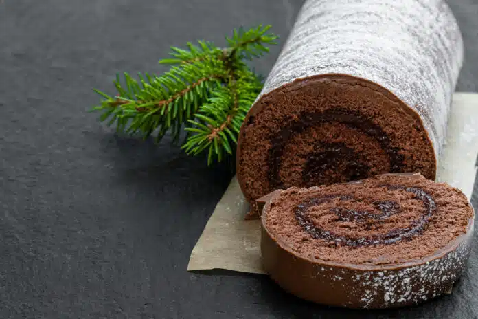 Bûche de Noël au chocolat praliné au Thermomix