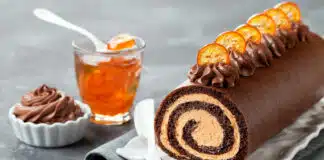 Bûche glacée au chocolat et mandarine au Thermomix