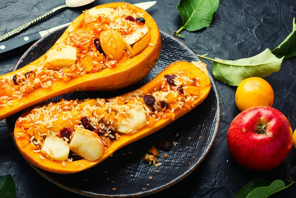 Butternut farcie aux pommes et au camembert