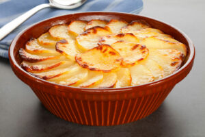 Gratin de pomme de terre et poireaux