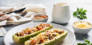 Courgettes farcies avec champignons