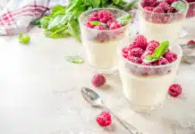 Mousse de fromage blanc aux framboises