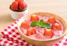 Mousse de fraise à la menthe