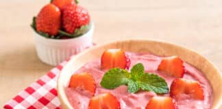 Mousse de fraise à la menthe