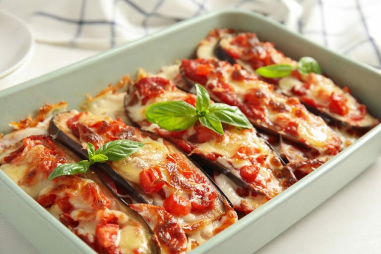 gratin d'aubergines à la mozzarella