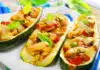 Courgettes farcies de poulet au curry