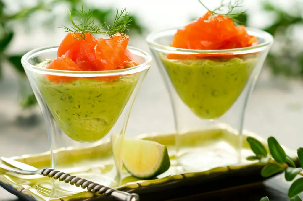 Verrines de Crème Avocat Saumon