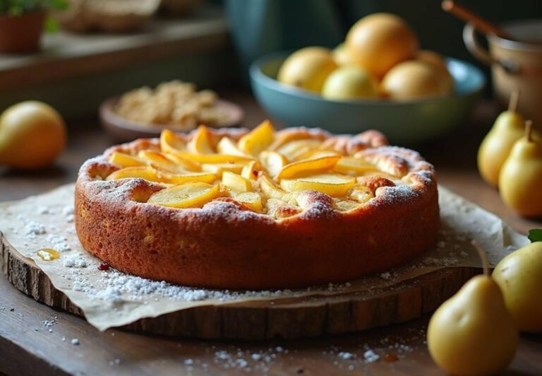 Gâteau aux Poires et Miel Light